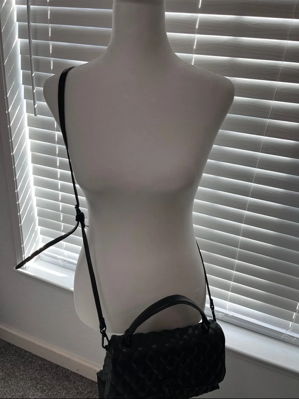 Aldo Black Quilted Satchel with Top Handle